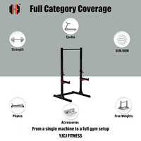 Soporte Ajustable para Sentadillas y Abdominales, con Postes Dobles, Ganchos de Barra Multinivel, Soportes de Seguridad y Base Reforzada para Uso Comercial