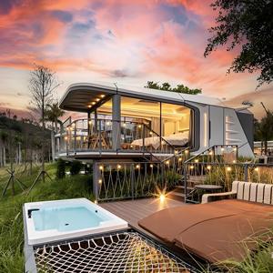 Capsule Glamping di Lusso a Energia Solare Prefabbricate con Finestre Panoramiche per Resort Ecologici, <span class=keywords><strong>Casa</strong></span>, <span class=keywords><strong>Soggiorno</strong></span>, Parco, Bagno - Product Image 2