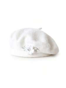 Béret en polaire personnalisable orné de strass floraux, élégant chapeau d'<span class=keywords><strong>hiver</strong></span> vintage pour <span class=keywords><strong>femme</strong></span>, idéal pour le quotidien, les sorties et les fêtes - Product Image 2