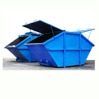 Conteneur de tri industriel pour la gestion des déchets, emballage plat, recyclage, conteneur à benne basculante en acier