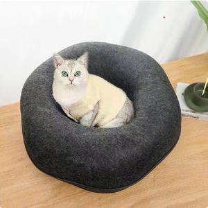 Neues Design Tunnel-Form Ovales Filz-Schutzbett Faltbar Waschbar Katzenhöhle für Kleine Katzen - Product Image 3