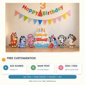 Ensemble <span class=keywords><strong>de</strong></span> standees d'anniversaire sur le thème <span class=keywords><strong>de</strong></span> Bluey, découpes en carton <span class=keywords><strong>de</strong></span> personnages <span class=keywords><strong>de</strong></span> dessins animés, impression numérique, accessoires <span class=keywords><strong>de</strong></span> toile <span class=keywords><strong>de</strong></span> fond pour photomaton <span class=keywords><strong>de</strong></span> fête pour bébé - Product Image 5