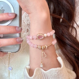Braccialetto Romantico in Ametista Lavanda e Quarzo Rosa |   <span class=keywords><strong>Gioielli</strong></span> in Cristallo Curativo Radiante "Lady Pink" |   Regalo per la Manifestazione della Gioia e dell'Amore - Product Image 4