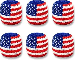 USA Flag Hand-Made Knitted Footbag Sack for Adults Professional Stars & Stripes Kick <b>Balls</b> <b>Exercise</b> Bag for Fitness - Product Image 4
