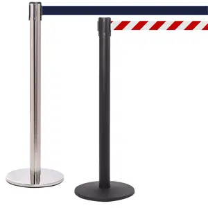 Airport Queue Line Divider Railing Stand Crowd Controller Stanchion Post Retractable Belt Barrier