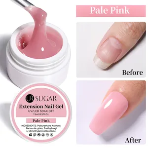 UR AÇÚCAR Etiqueta Personalizada Longa Duração 15ml Construtor Sólido Rosa Uv Gel Hard Nail Gel Polonês