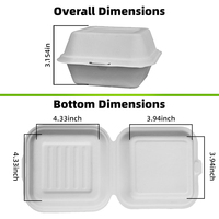 Wegwerp Eco-Vriendelijke Bento Box Meelage Opslag Food Prep Lunchbox Fruitsalade Hamburger Cake Verpakking