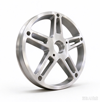 Disque de roue en alliage d'aluminium à 6 branches usiné sur mesure par CNC, plaque de bride en aluminium 6061 pour équipement d'automatisation OEM ODM