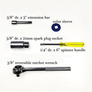 Jeu de clés à douilles à cliquet avec poignée rotative, 40 pièces, en acier inoxydable, embouts 1/4 et <span class=keywords><strong>3</strong></span>/<span class=keywords><strong>8</strong></span> pouces, douilles SAE et métriques, coffret rigide, <span class=keywords><strong>3</strong></span>/<span class=keywords><strong>8</strong></span> pouces - Product Image 2