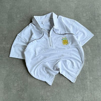 Fabricant OEM, t-shirt de sport pour homme à demi-zip de haute qualité, polo de golf, t-shirt de rugby pour homme, polo brodé personnalisé
