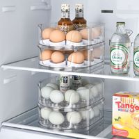 Transparante draaibare eierenopbergdoos van plastic, eierenhouder organizer voor aanrecht in de keuken