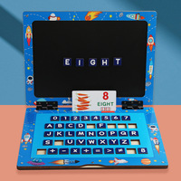 Enfants apprenant l'alphabets et les chiffres cahier en bois étude pad orthographe jouet ordinateur portable