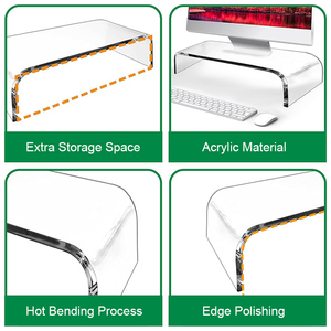 Rõ ràng Acrylic Máy tính để bàn máy tính & máy tính xách tay đứng đa chức năng màn hình hiển thị Rack cho văn phòng hoặc nhà hiện đại phong cách bàn Riser - Product Image 6