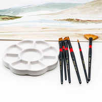 Ensemble de pinceaux d'art professionnels Artsecret avec poils en nylon, manche en bois, formes plates et éventail pour aquarelle, huile, acrylique, nail art et peinture