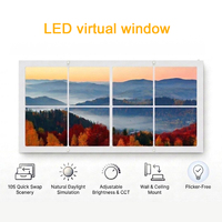 Lumière LED pour fenêtre virtuelle 30W 3-CCT 3500-5000K sans lumière bleue, sans scintillement, 100-277V, taille personnalisée, pour pièce sans fenêtre, bureau