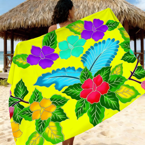 <span class=keywords><strong>Polynésie</strong></span> française (y compris <span class=keywords><strong>Tahiti</strong></span>) Pareo traditionnel pour femmes, imprimé numérique de fleurs d'hibiscus, rayonne, îles du Pacifique - Product Image 1