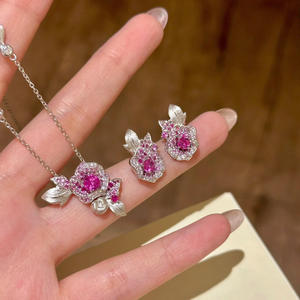925 silver pear shaped birthstone pendant necklace collares de tulipanes de plata 925 silver jewelry connector necklace - Product Image 1