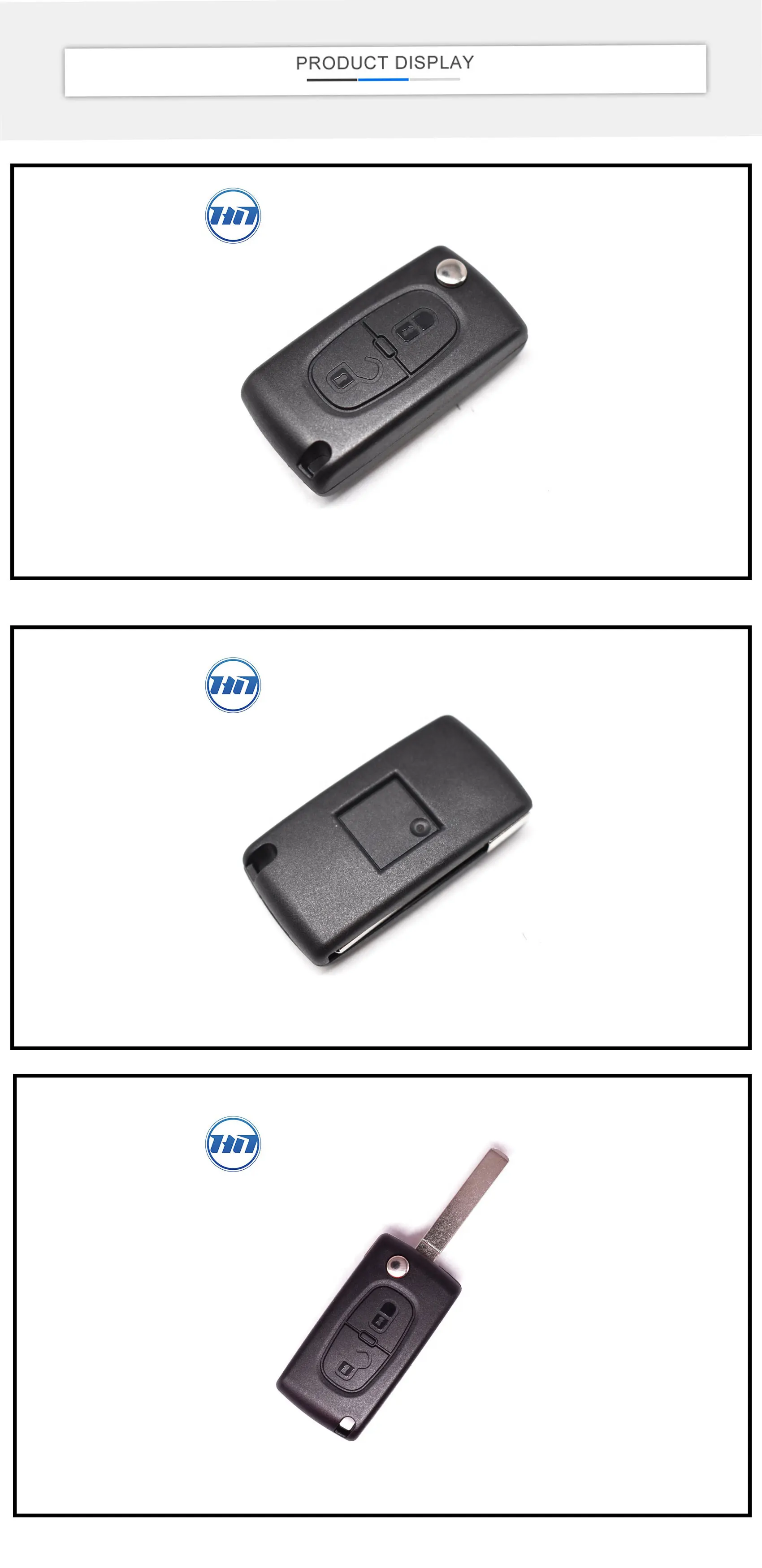 CE0536 2 buttons Flip Remote Case Replacement for Peugeot Folding car key