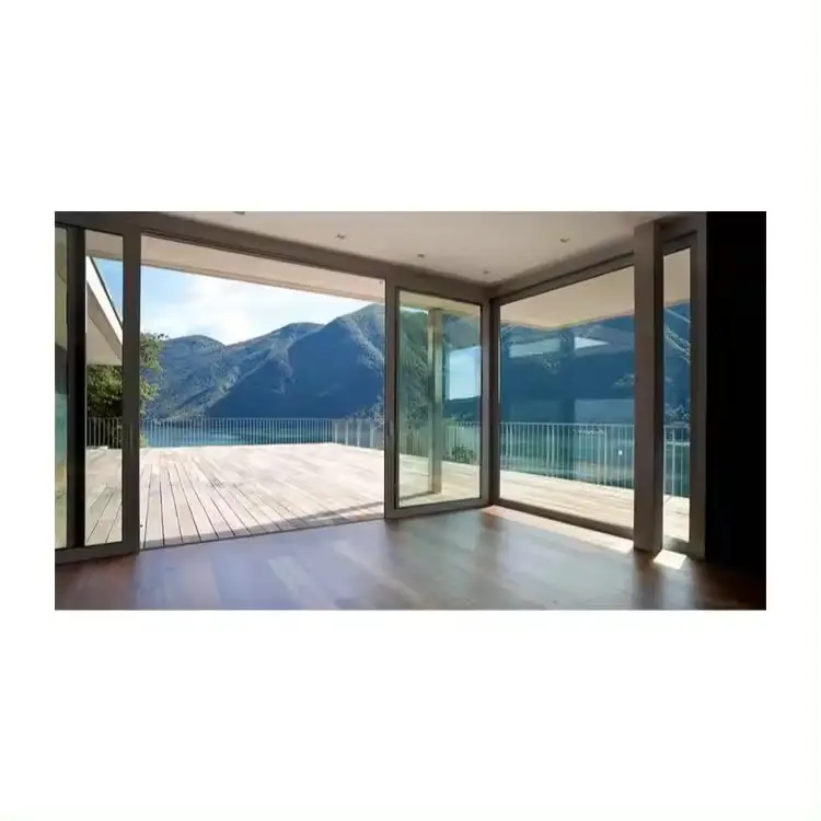 Puerta corredera de persianas integradas motorizadas de aluminio de alta resistencia para partición de patio de vidrio templado