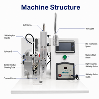 Machine à souder pneumatique semi-automatique 50-600 ° C ±2 ° Contrôle tactile PLC pour composant électronique de borne de connexion de câbles