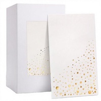 Serviettes de table et serviettes en papier Airlaid imprimées, naturelles, 2 plis, 8 plis pliés, avec pochette de style sac pour couverts