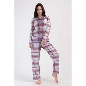 Ensemble de pyjama pour femmes XXL à manches longues avec boutons, chemise à col ovale et jupe - Vêtements de nuit - Product Image 4