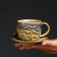 Nouvelle tasse en céramique de style 200 ml, tasse à thé de l'après-midi en grès, petite tasse à café en porcelaine avec soucoupe