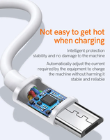 Cable de Datos Magnético Micro USB V8 de Carga Rápida 1M 2A con Conductor de Cobre Puro para Computadora, Impresora y Teléfonos Móviles