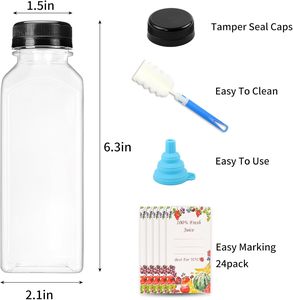 Botella de Plástico Transparente Desechable de 16 Oz (500 ml) para Bebidas, Grado Alimenticio, con Tapa a Prueba de Manipulación, Venta Caliente - Product Image 3