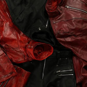대량 럭셔리 디자이너 사용자 정의 패치 워크 2 색 Pu 가죽 무거운 겨울 남성 가죽 헐렁한 맞춤 두꺼운 도매 재킷 Chaqueta - Product Image 6