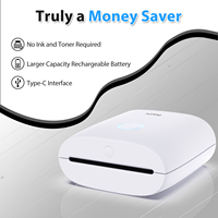 Printer Foto Mini Nirkabel AiYin 300dpi HD, Printer Stiker Termal BT Portabel untuk Ponsel