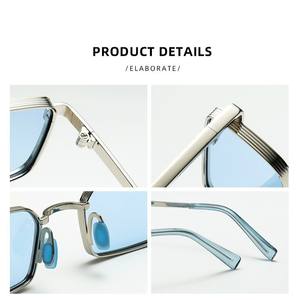 Wholesale Retro Sunglasses Customize OEM Men UV400Driving Unisex Vintage Fashion Custom Logo <b>Metal</b> <b>Frame</b> Colorful Lenses - Product Image 5