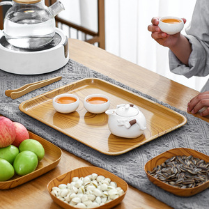 Bandeja Cuadrada de Plástico PP con Diseño de Madera para Servir Frutas, Postres y Verduras en el Hogar o en Fiestas - Product Image 4