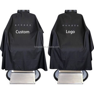Capas de Peluquería de Poliéster Pongee con Logotipo Personalizado al por Mayor, Capa de Barbero Impermeable con Gancho de Silicona <span class=keywords><strong>para</strong></span> Salón de Belleza - Product Image 6