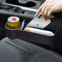 Boîte de rangement multifonctionnelle et élégante en cuir PU pour l'espace entre les sièges de voiture, 1 à 3 compartiments, porte-gobelet anti-fuite, organisateur automobile