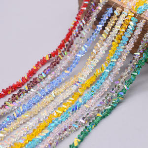 באיכות גבוהה 4 מ "מ משולש קריסטל זכוכית 130pcs צבע מבריק רופף חרוזים עבור תכשיטים להכנת שרשרת עגיל - Product Image 5