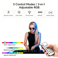 Lámpara de Luz Suave RGBW de 60 LED con Control Remoto, DMX512/Activación por Sonido para Iluminación de Escenarios, Bares, KTV y Espectáculos