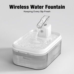 Fuente de agua inalámbrica para gatos y perros, dispensador automático de agua potable para mascotas de gran capacidad, color blanco WF11 - Product Image 1