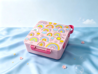 Boîte à lunch personnalisée réutilisable avec trois compartiments et couvercle, récipient alimentaire portable, boîte bento