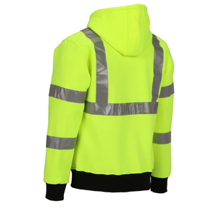 Felpa con Cappuccio Riflettente ad Alta Visibilità per Uomo, Giacca di Sicurezza con Logo Personalizzato, ANSI Classe <span class=keywords><strong>3</strong></span>, Colori Fluorescenti - Product Image 5