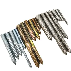 Double End Wood Hanger to Metal Dowel Furniture Fixing Bolt Galvanized Sided Threaded Ended Self Tapping Wood Stud Bolt Screw