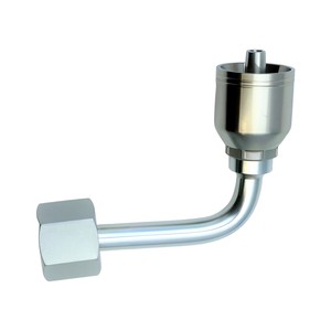 Raccord de tuyau d'huile haute pression Hw Orfs à joint torique plat, coudé à 90 degrés, pour sertissage de flexibles 24291L P43 - Product Image 1