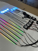 FLYDEE 18way 10way 6way Symphony Flow Chasing Atmósfera Luz RGB Color Acrílico Interior Dash Panel Car Ambient Light