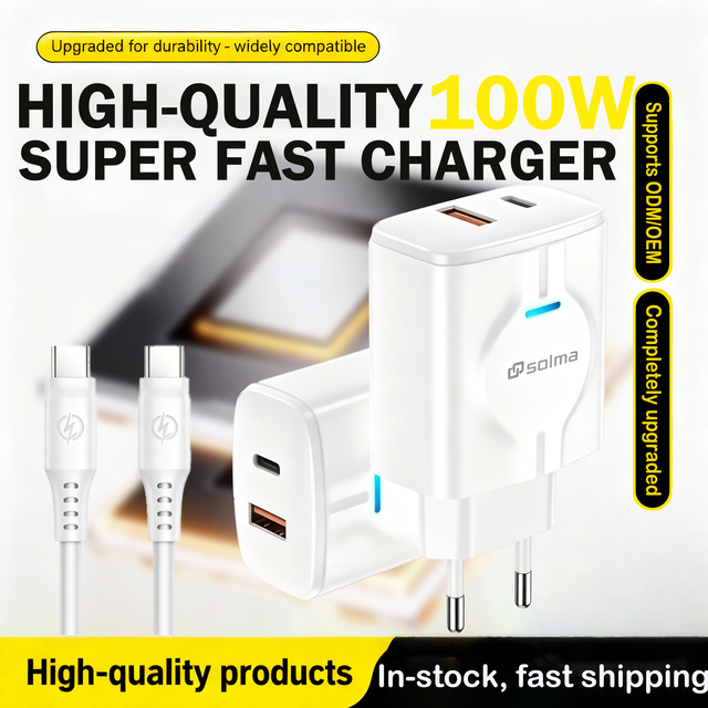 GaN Technology 100W High Power Super Fast Charger for Samsung, Oppo, OnePlus
