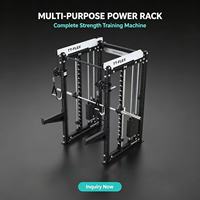 Machine Smith multifonctionnelle robuste 3-en-1 en acier pour entraînement de fitness en salle de sport
