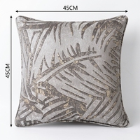 Housse de coussin jacquard métallique à motif végétal confortable, vente en gros, housse de coussin de canapé personnalisée de luxe en jacquard