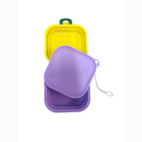 Bol pliable multifonctionnel, couleur personnalisable, pour nourriture et eau pour chiens et chats, violet