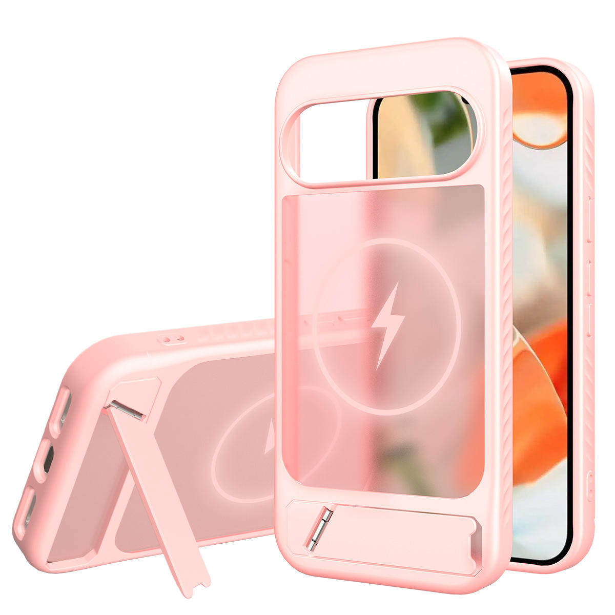 ผิวสีชมพูอ่อนให้ความรู้สึกถึงการชาร์จแบบแม่เหล็กแบบตั้งในตัว