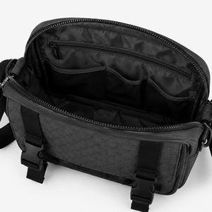 Men Crossbody <b>Backpack</b> Casual Messenger Bag PU Leather Shoulder Bag Multi Pocket Daily Travel Bag with Adjustable Strap OEM ODM - Product Image 4