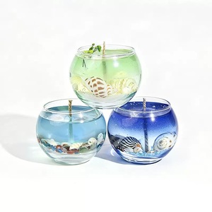 LANJO Ocean World Moon Cup Scented <b>Candle</b> <b>Long</b>-lasting Fresh Scent Handmade Jelly Wax Art <b>Candle</b> Glass Jar for Home Decor Gift - Product Image 1